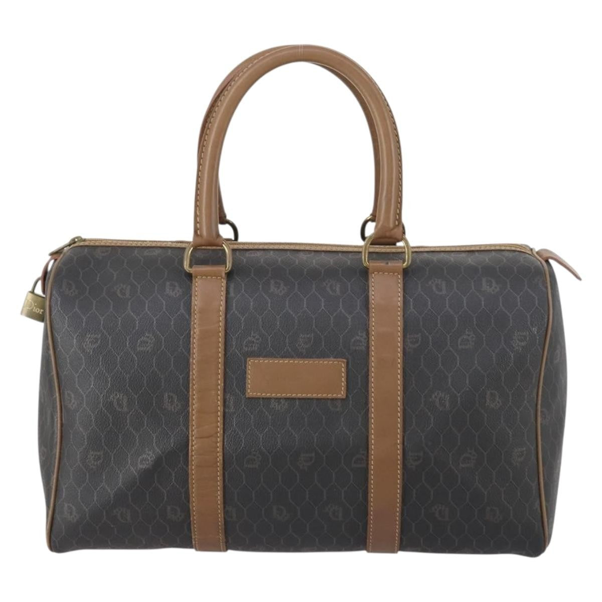Christian Dior Vintage Honeycomb Boston bag Canvas and Leather Product Image