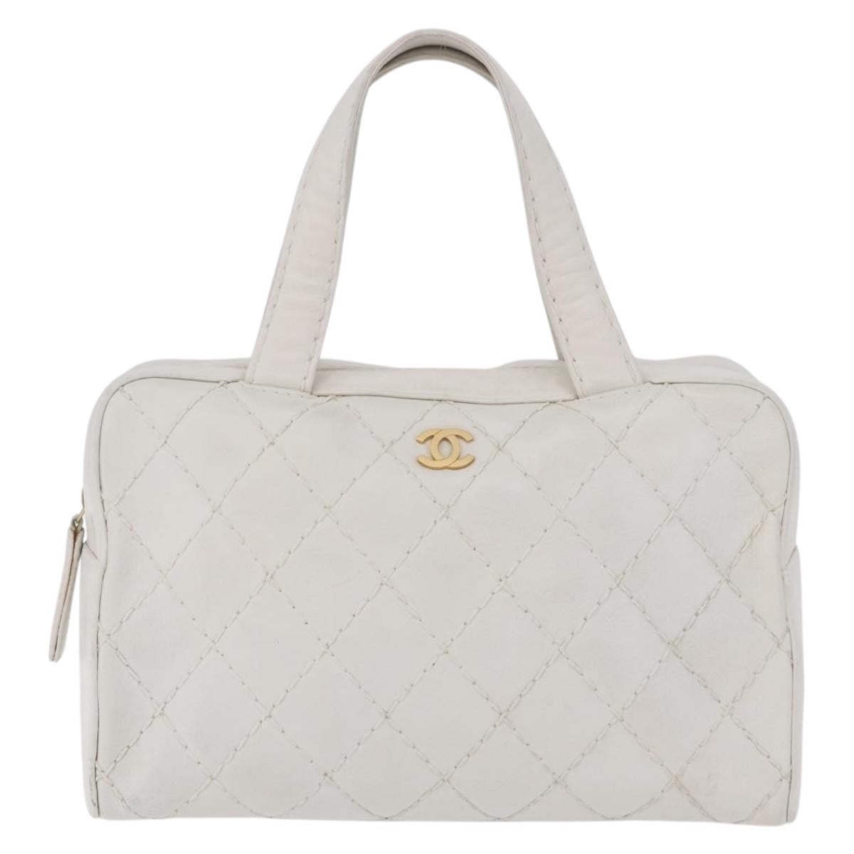 Chanel Vintage CC Zip Around Bowler Quilted Caviar East West