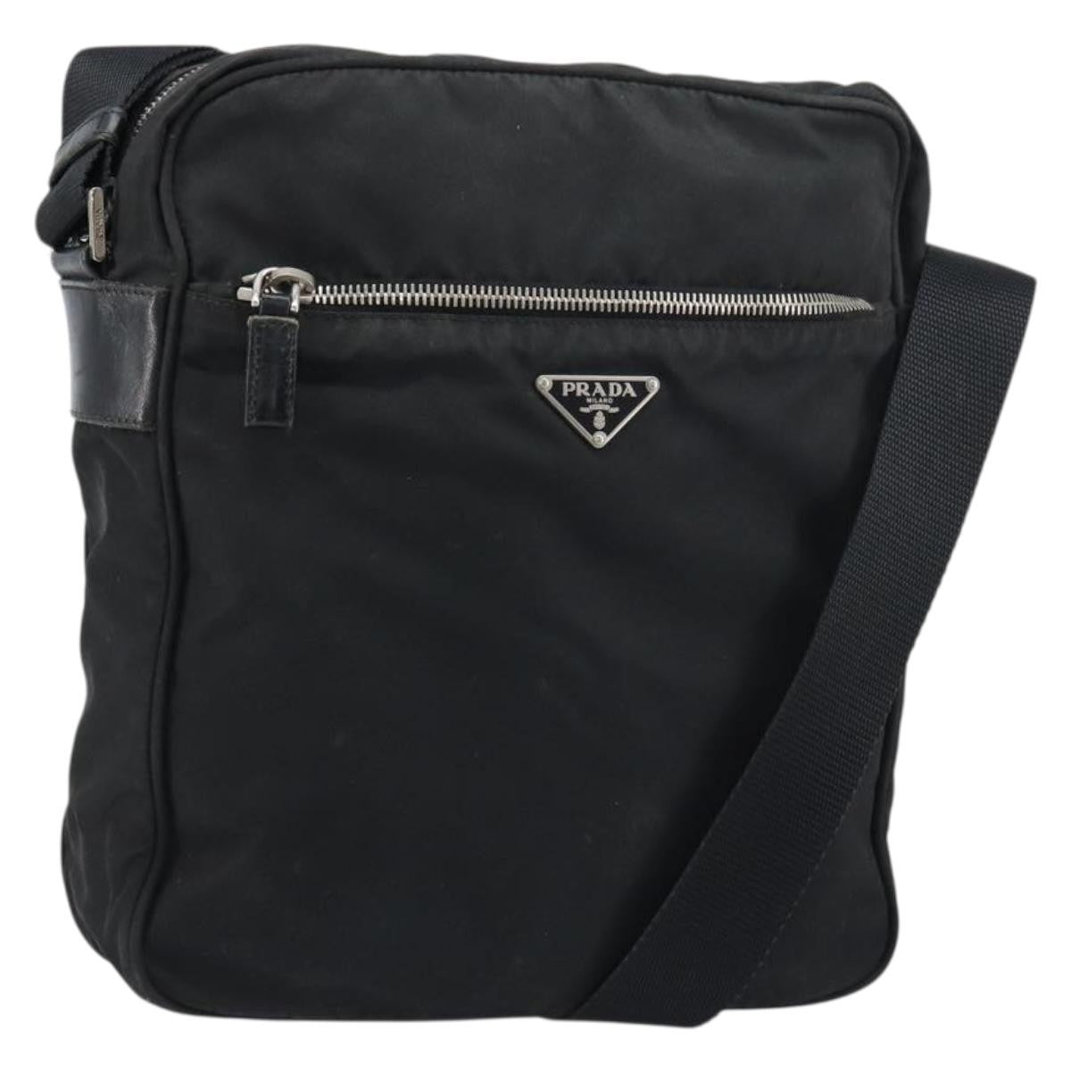 Prada Front Pocket Zip Messenger Bag Tessuto with Saffiano Leather Large