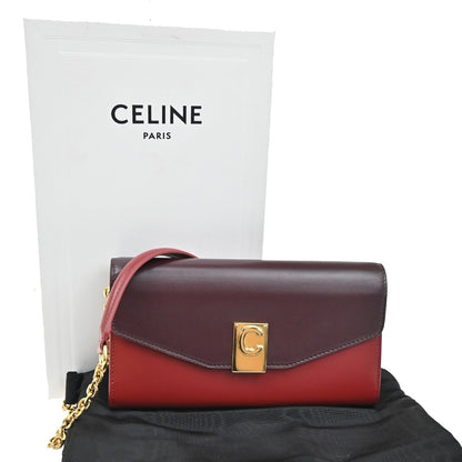 Celine C Wallet on Chain Leather medium