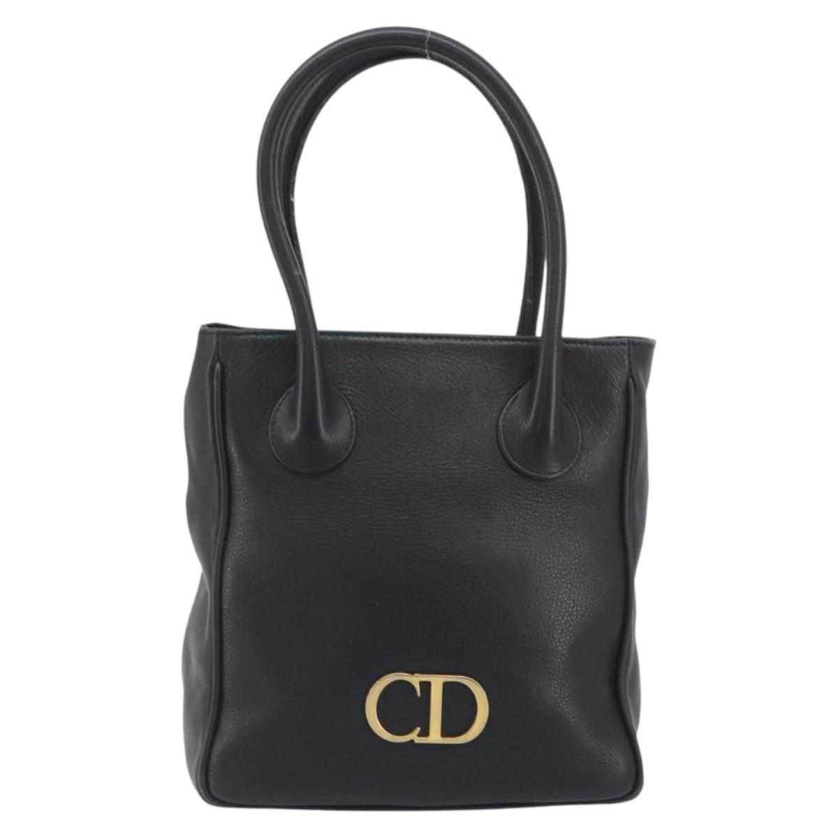 Christian Dior Vintage CD Logo Tote Leather Medium
