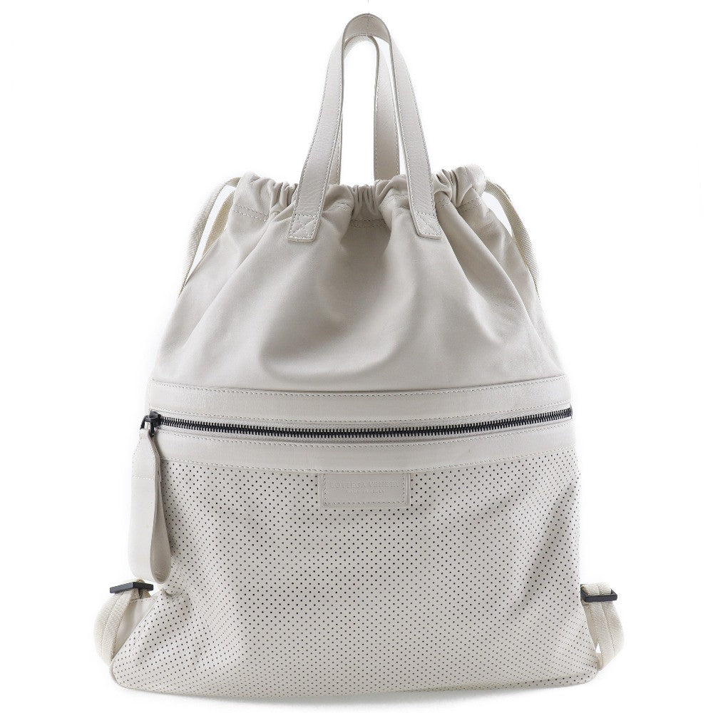 Bottega Veneta Drawstring Backpack Perforated Leather Large