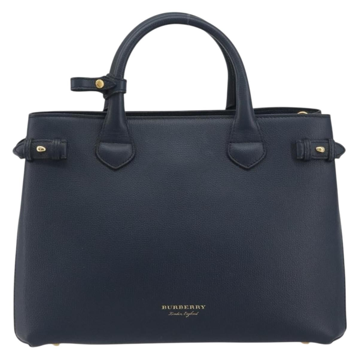 Burberry Banner Tote Leather and House Check Canvas Medium
