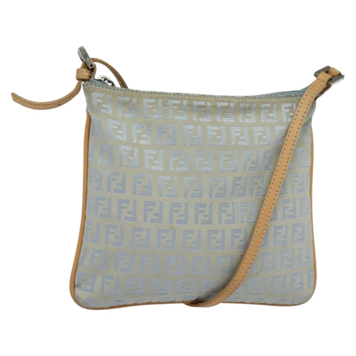 Fendi Vintage Flat Crossbody Bag Zucchino Canvas Mini