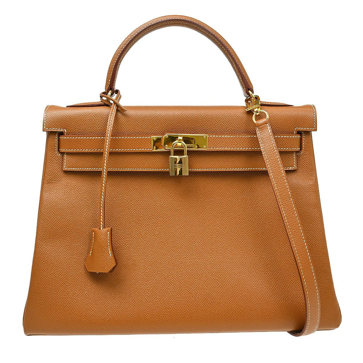 Hermes Kelly Brown Courchevel with Gold Hardware 32