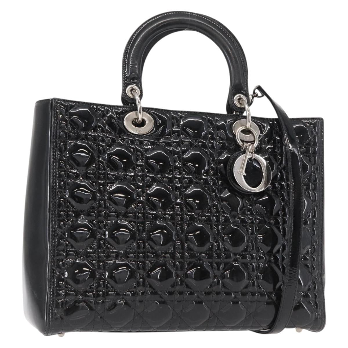 Christian Dior Lady Dior Cannage Stitch Patent East West