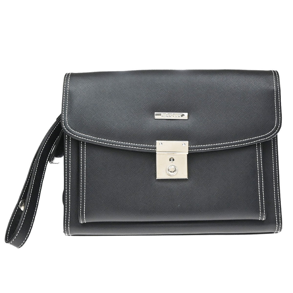 Saint Laurent Front Logo Plaque Convertible Clutch Leather Medium
