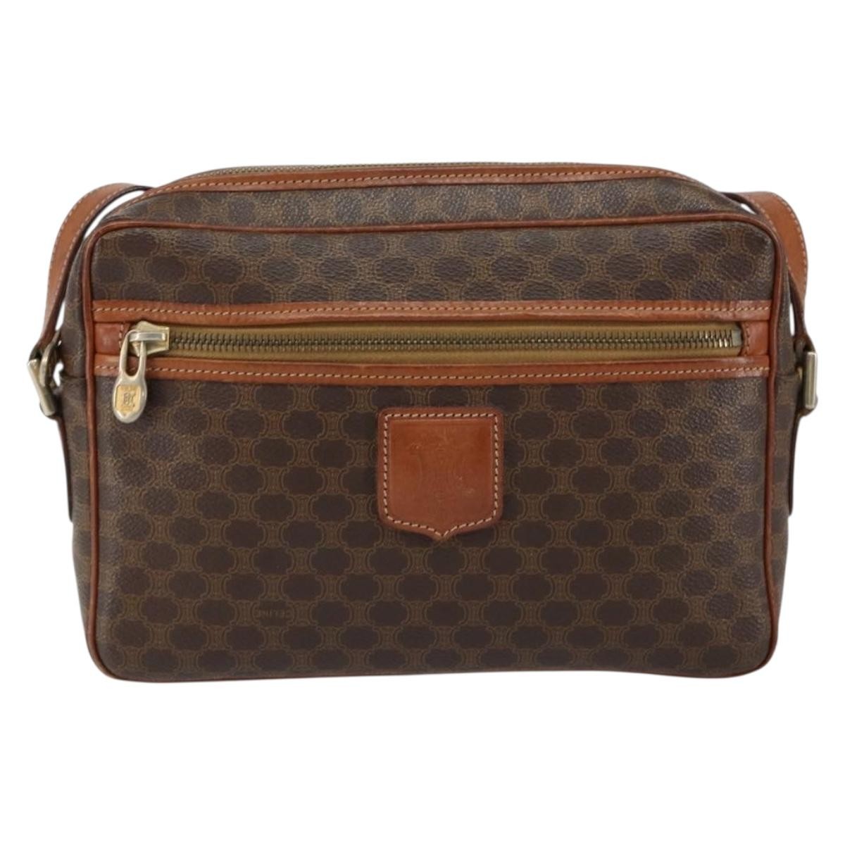 Celine Vintage Macadam Shoulder Bag Canvas and Leather Product Image