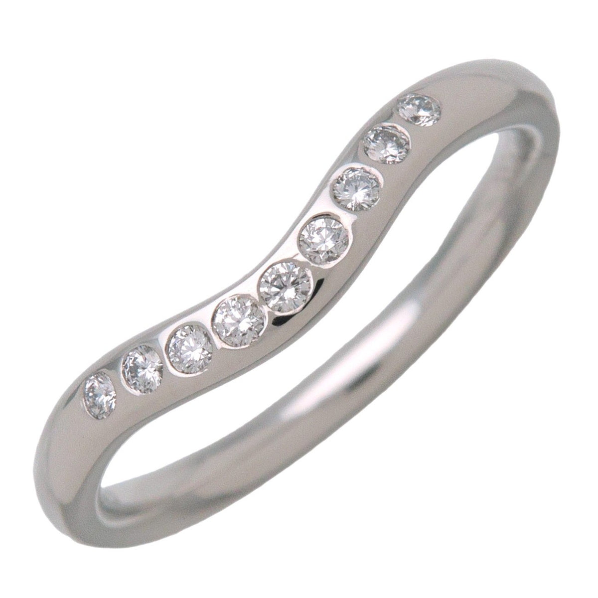 Tiffany & Co. Elsa Peretti Curved Wedding Band Platinum with Diamonds Product Image