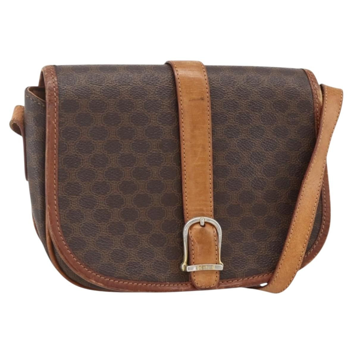 Celine Vintage Macadam Shoulder Bag Canvas and Leather Product Image