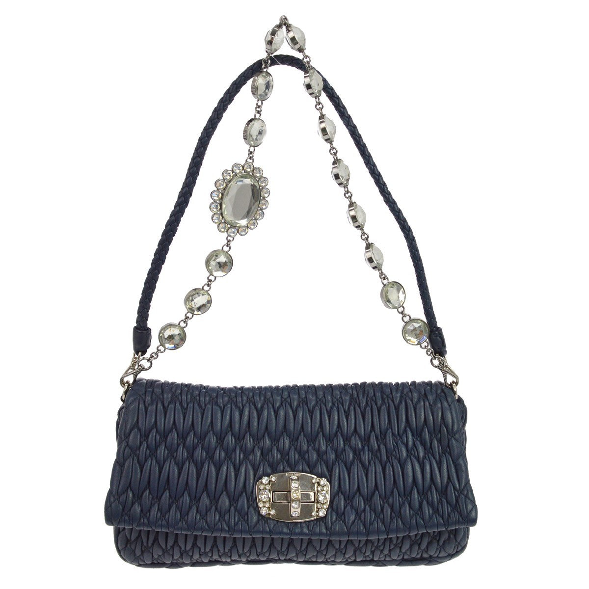 Miu Miu Crystal Clutch Matelasse Leather XL