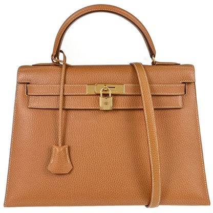 Hermes Kelly Brown Ardennes with Gold Hardware 32
