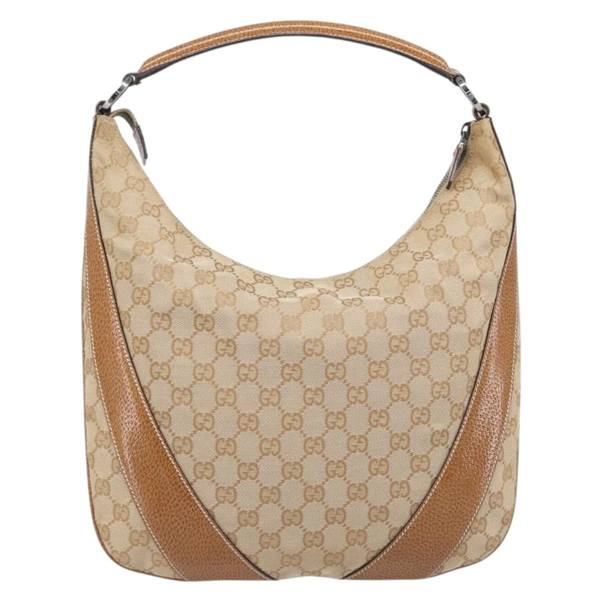 Gucci Vintage Zip Hobo GG Canvas with Leather Large