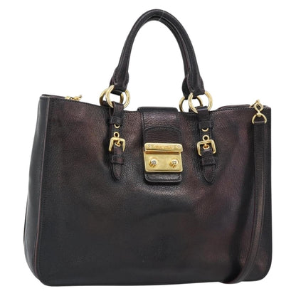 Miu Miu Madras Convertible Lock Leather Small
