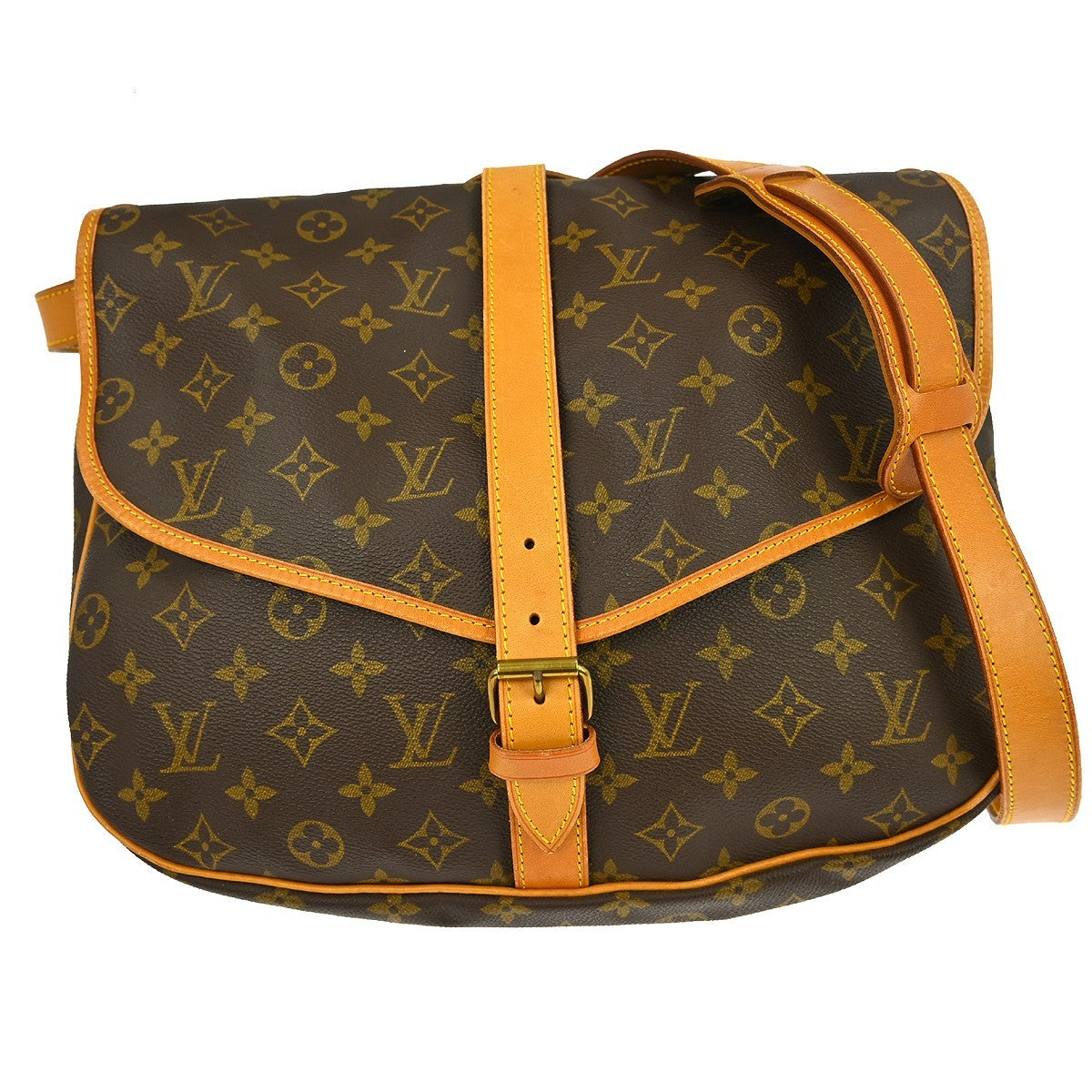Louis Vuitton Saumur Handbag Monogram Canvas 35