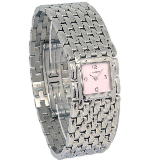 Cartier Panthere Ruban Quartz Watch Stainless Steel and Mother of Pearl 21