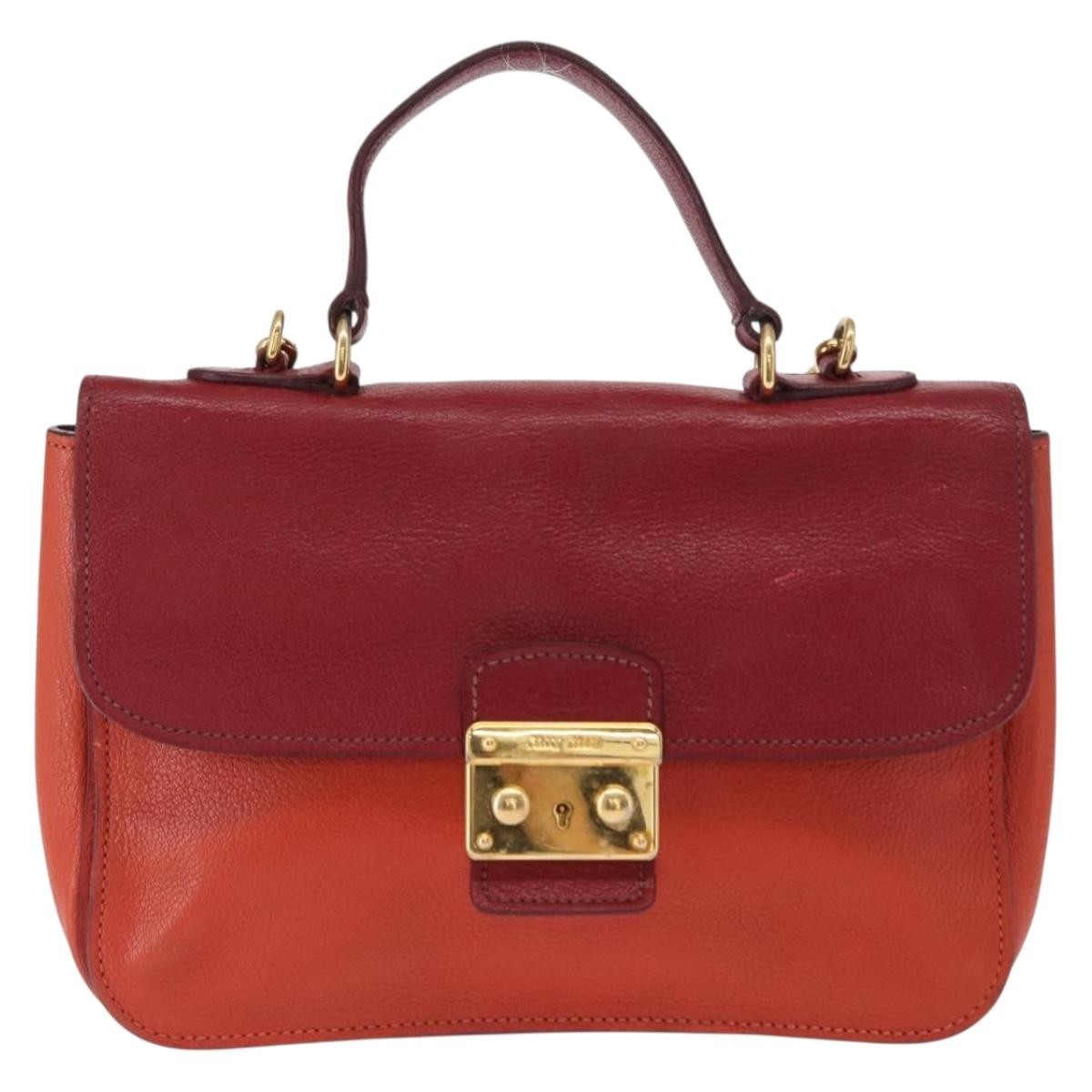 Miu Miu Madras Top Handle Bag Leather Small