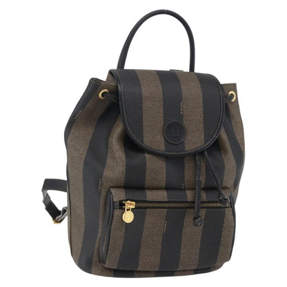 Fendi Vintage Pequin Logo Coated Canvas Small