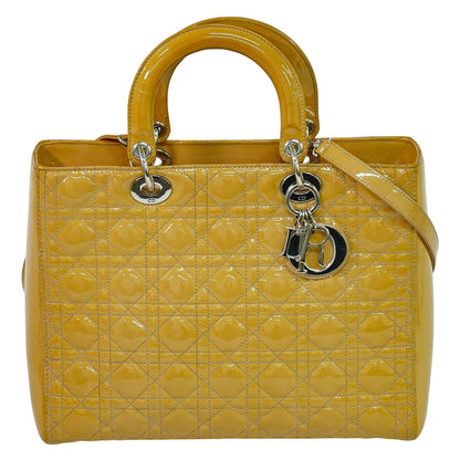 Christian Dior Vintage Lady Dior Bag Cannage Quilt Patent Medium