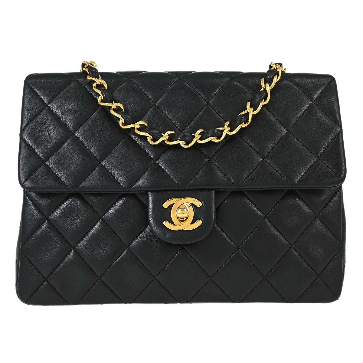 Chanel Vintage Square Classic Single Flap Bag Quilted Lambskin Mini