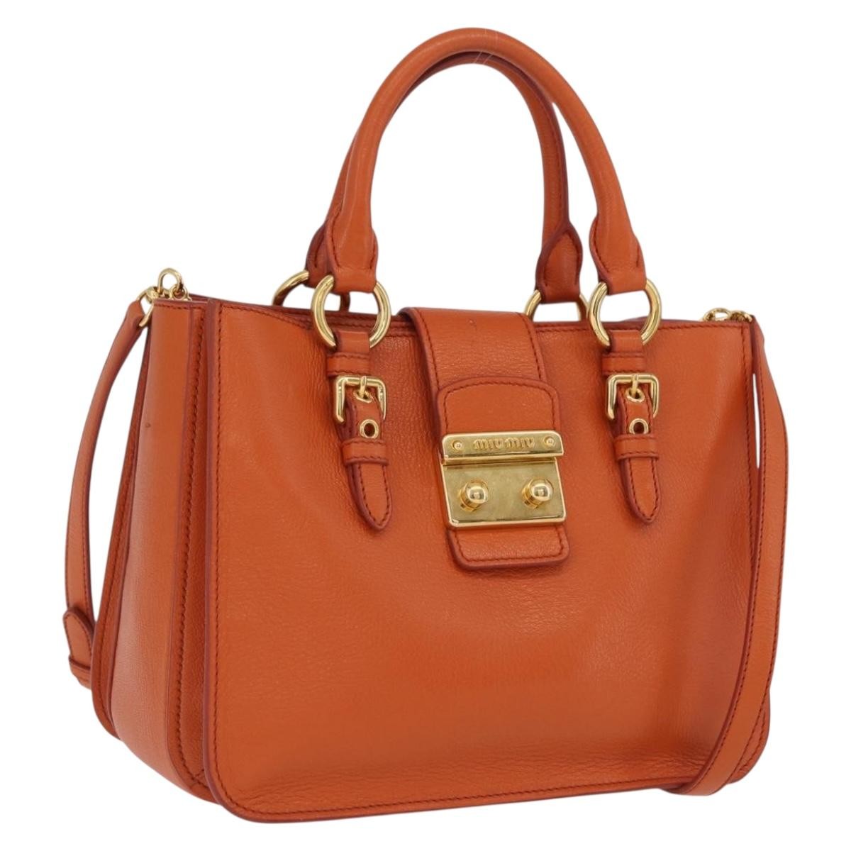 Miu Miu Front Pocket Convertible Satchel Leather Medium