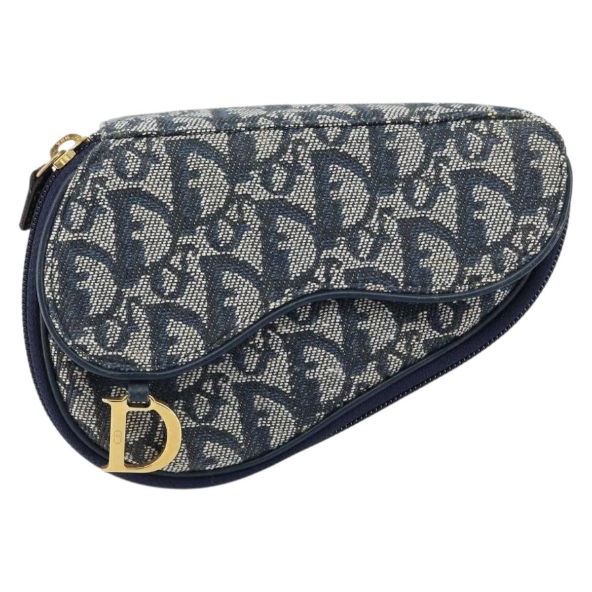 Christian Dior Vintage Saddle Coin Purse Diorissimo Canvas Product Image