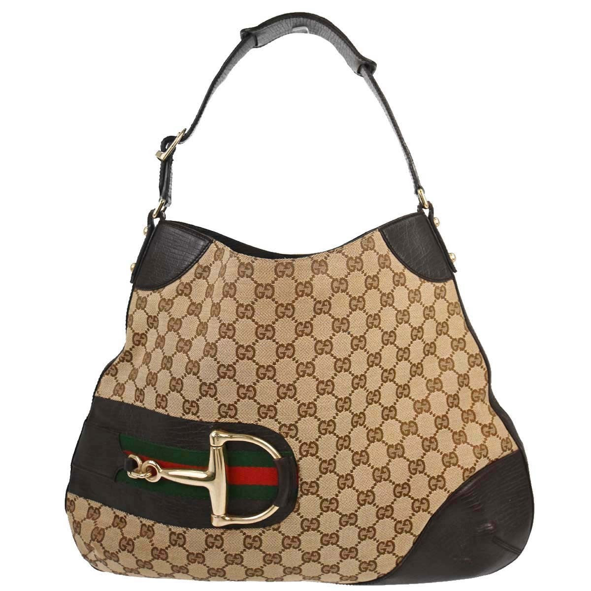 Gucci Vintage Horsebit Shoulder bag Canvas Product Image