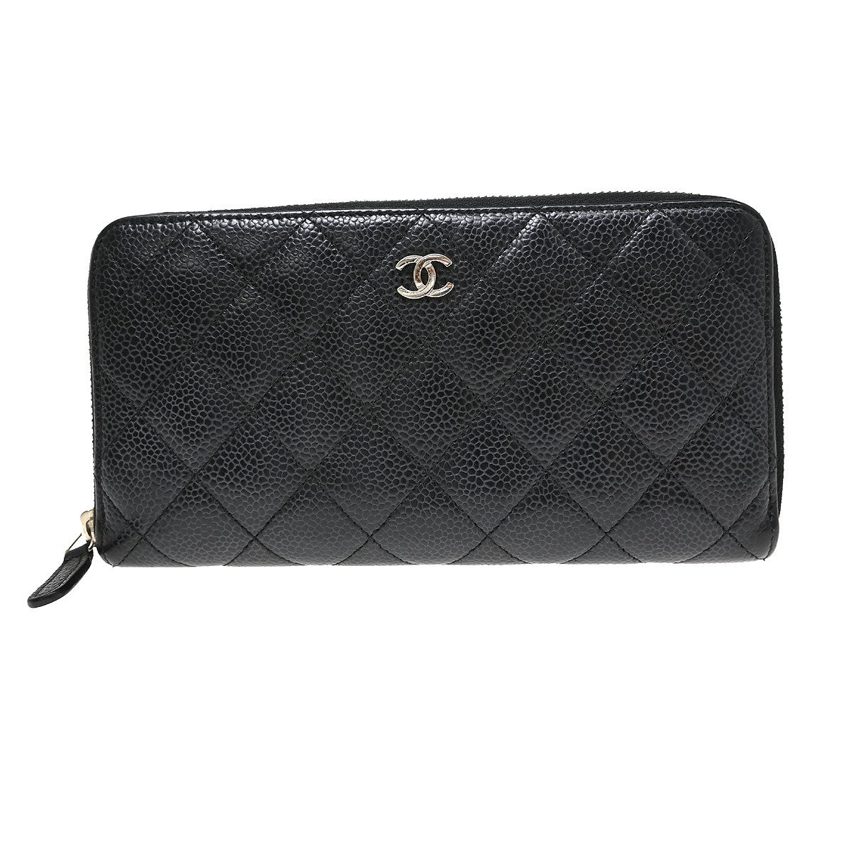 Chanel Zip Around Organizer Quilted Caviar Large