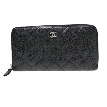 Chanel Zip Around Organizer Quilted Caviar Large