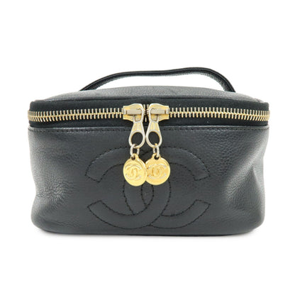 Chanel Vintage Timeless Cosmetic Case Caviar Small