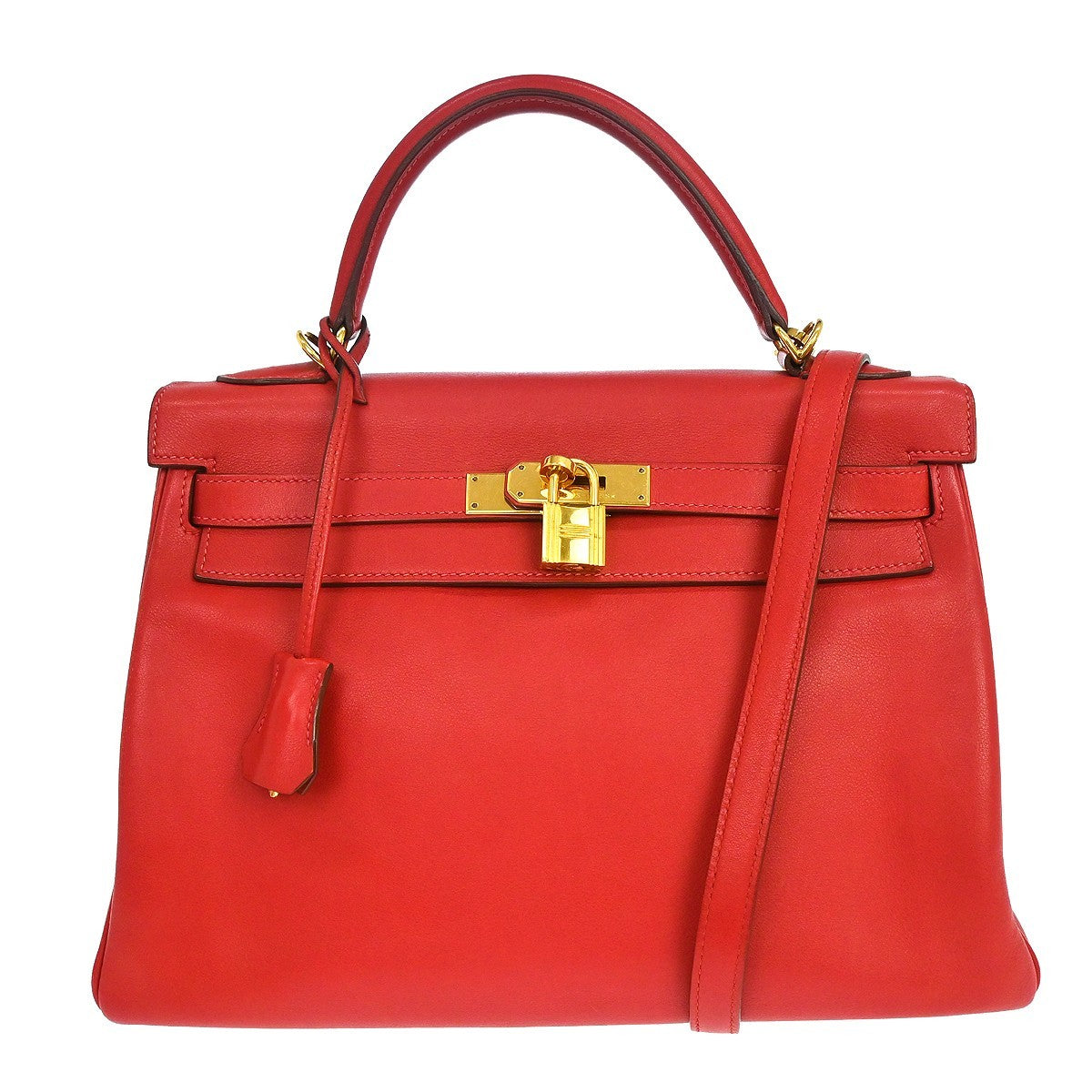 Hermes Kelly Red Gulliver with Gold Hardware 32