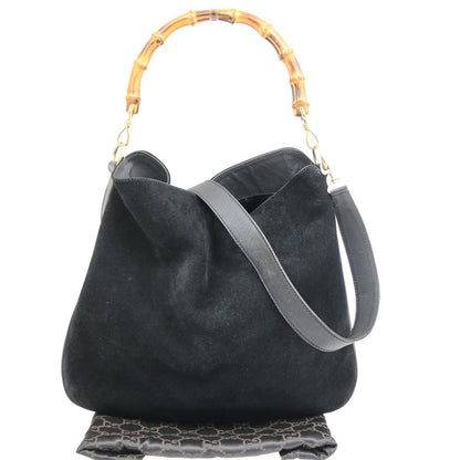 Gucci Vintage Bamboo Hobo Suede medium