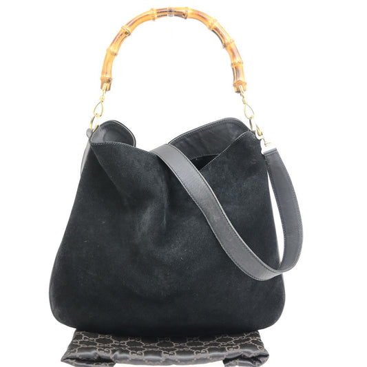 Gucci Vintage Bamboo Hobo Suede medium