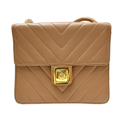 Chanel Vintage Push Lock Flap Chevron Lambskin Small