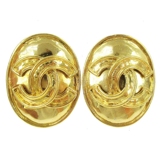 Chanel Vintage CC Button ovales Clip-On Gold-plated Product Image