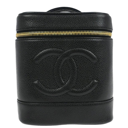 Chanel Vintage Timeless Cosmetic Case Caviar Small