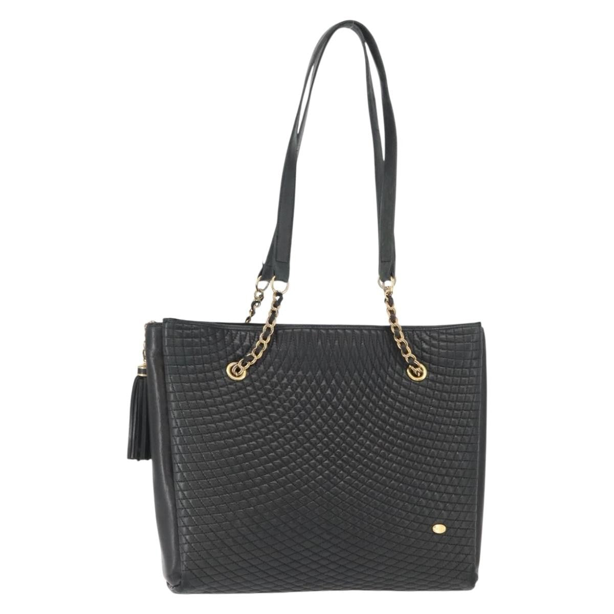 Bally Vintage Chain Shoulder Bag Quilted Leather Product Image