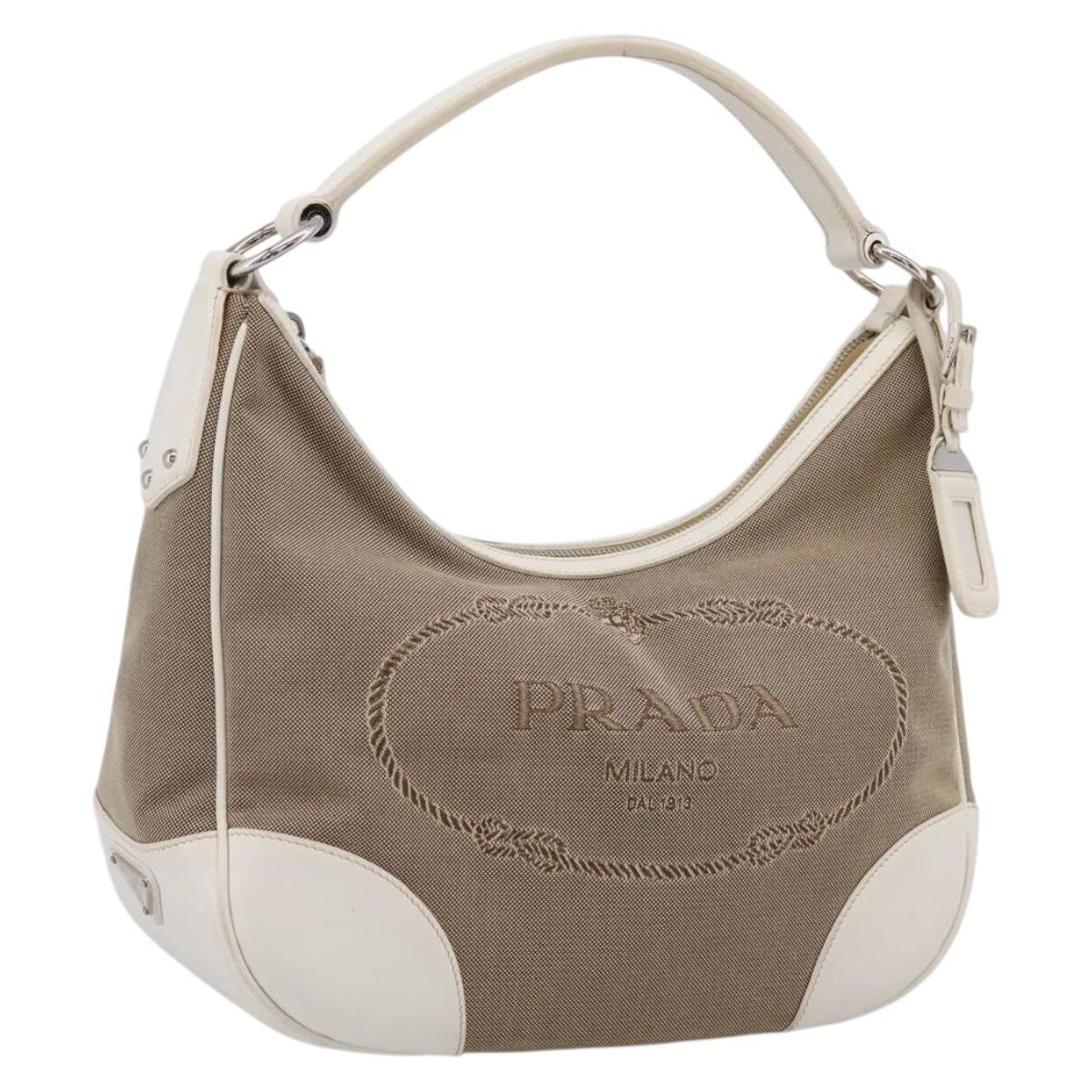 Prada Canapa Hobo Canvas with Leather Medium