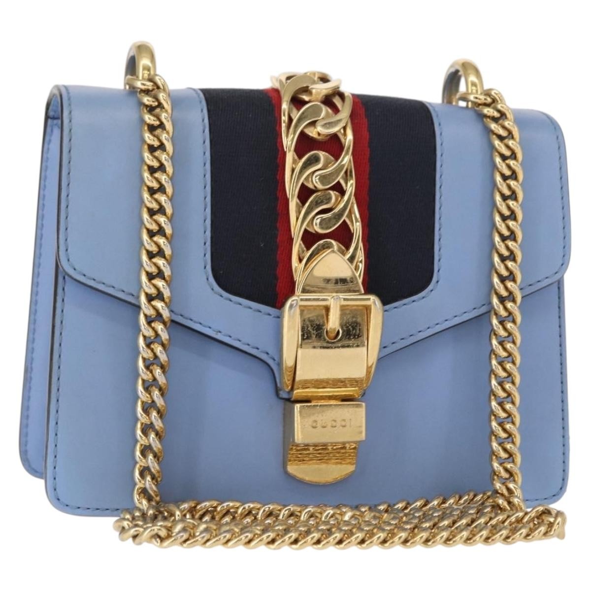 Gucci Sylvie Chain Shoulder Bag Leather Mini