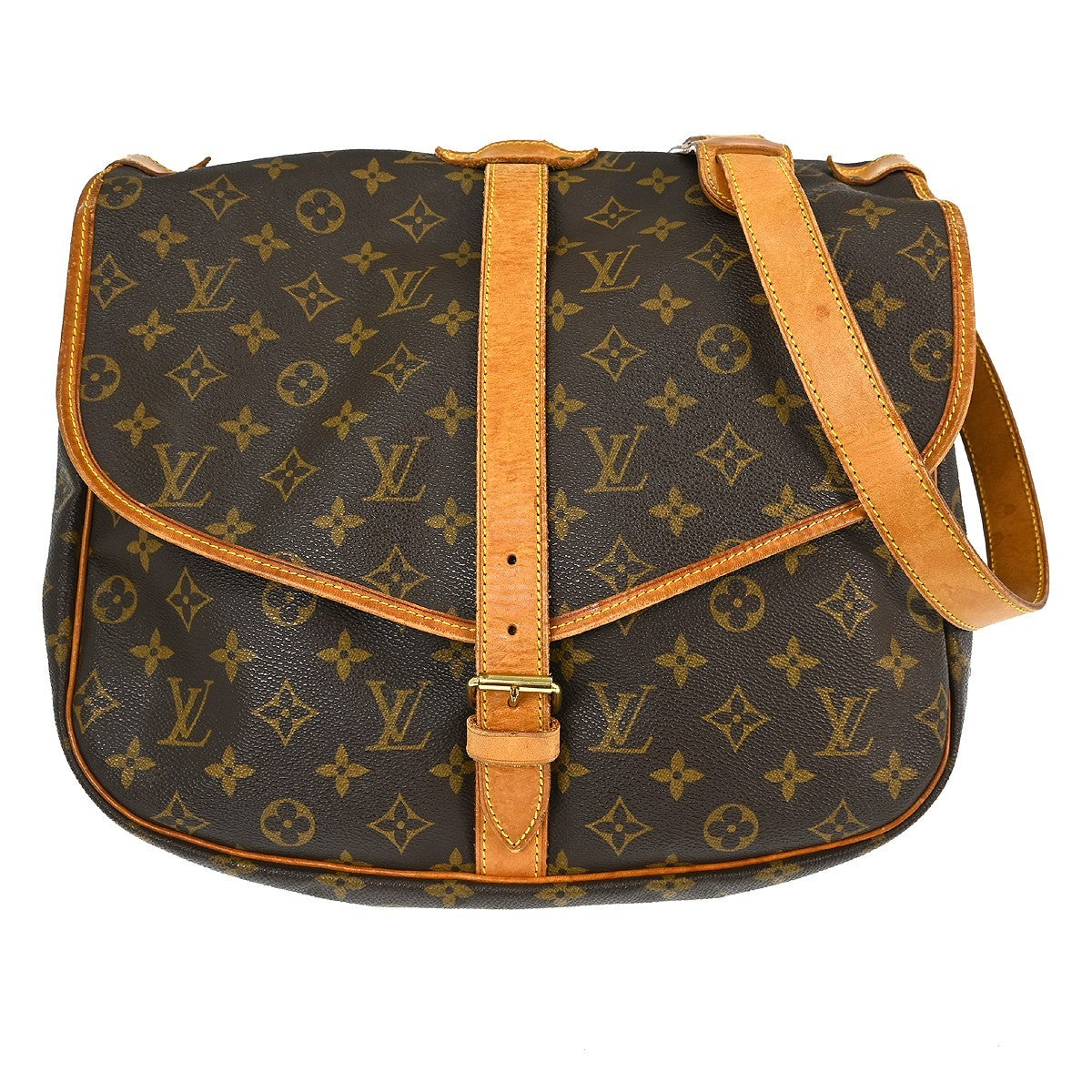 Louis Vuitton Saumur Handbag Monogram Canvas 35
