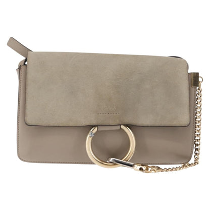 Chloe Faye Shoulder Bag Leather and Suede Small