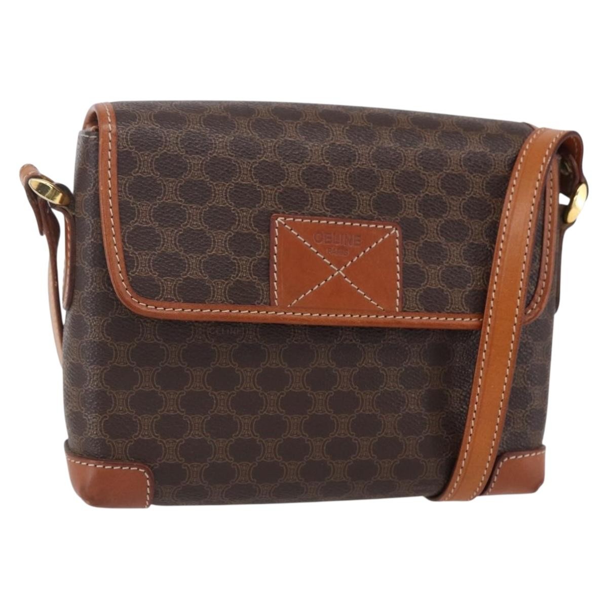 Celine Vintage Macadam Shoulder Bag Canvas and Leather Product Image