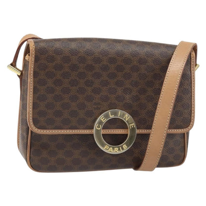 Celine Vintage Macadam Circle Logo Shoulder Bag Canvas and Leather Product Image