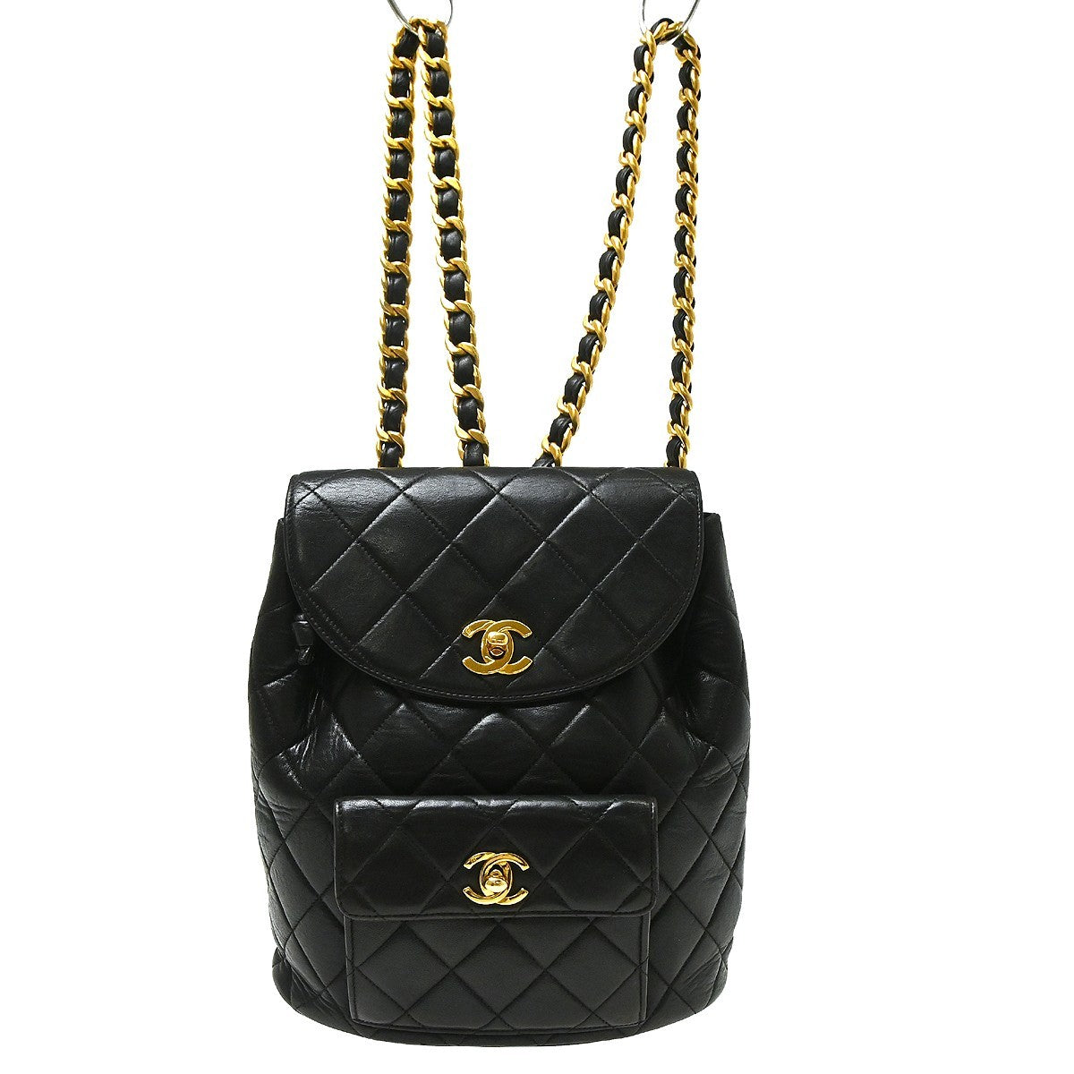Chanel Duma Drawstring Quilted Leather Large