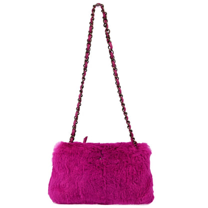 Chanel Vintage CC Chain Rabbit Fur Small