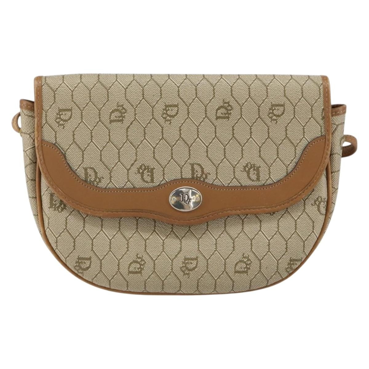Christian Dior Vintage Honeycomb Shoulder Bag Canvas and Leather Product Image