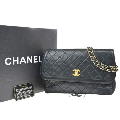 Chanel Chanel Matelassé Cuir Noir Black leather medium