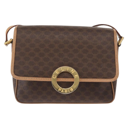 Celine Vintage Macadam Circle Logo Canvas and Leather Product Image