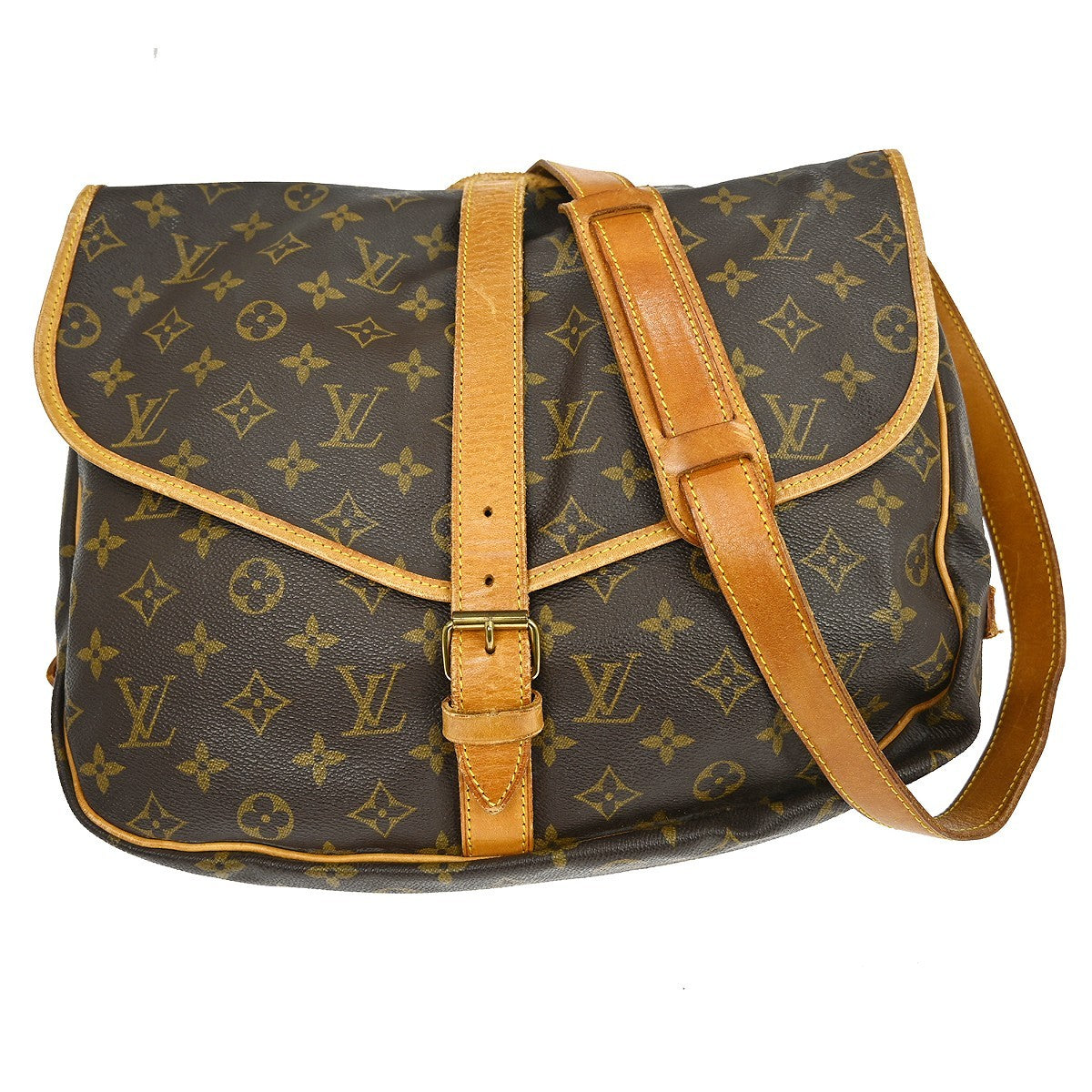 Louis Vuitton Saumur Handbag Monogram Canvas 35