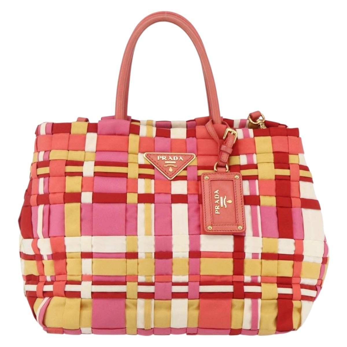 Prada Open Convertible Tote Woven Tessuto Medium